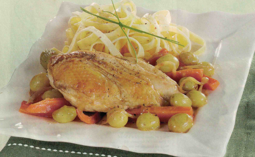 Pintade (poulet) aux raisins