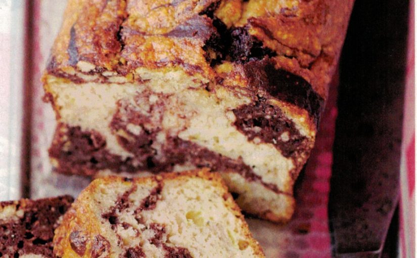 Gâteau (cake) marbré chocolat-banane